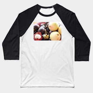 Exotic Fruit Mangosteen up close Baseball T-Shirt